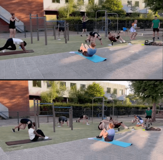 Kettlebell training outdoors